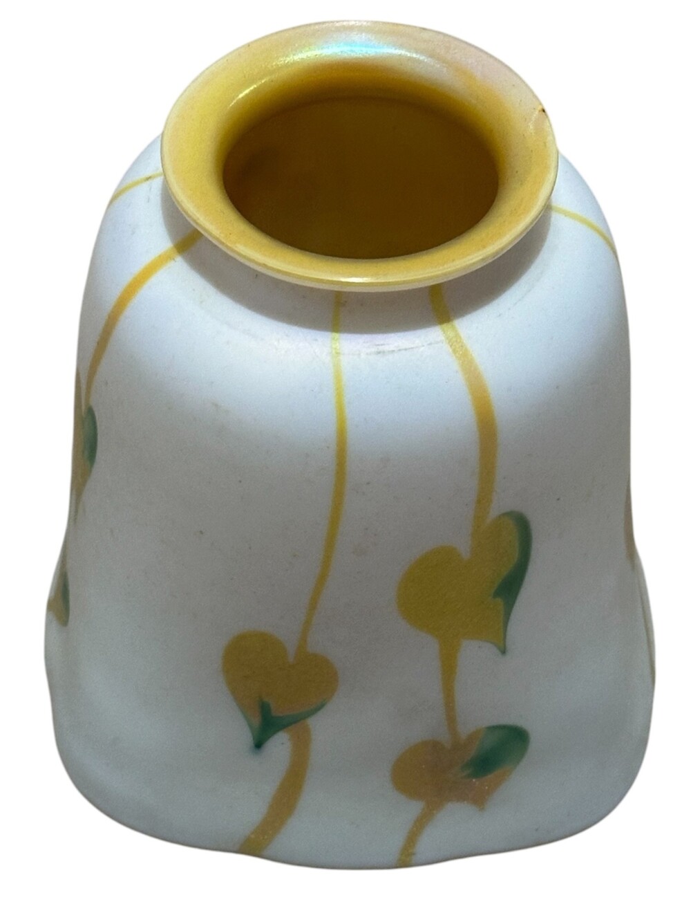 Fostoria Vintage Art Nouveau Style Heart Leaf Design Square Bell Lamp Shade